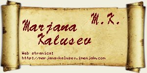 Marjana Kalušev vizit kartica
